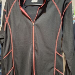 XL Fila Women's Black Athletic Jacket with Red Stitching